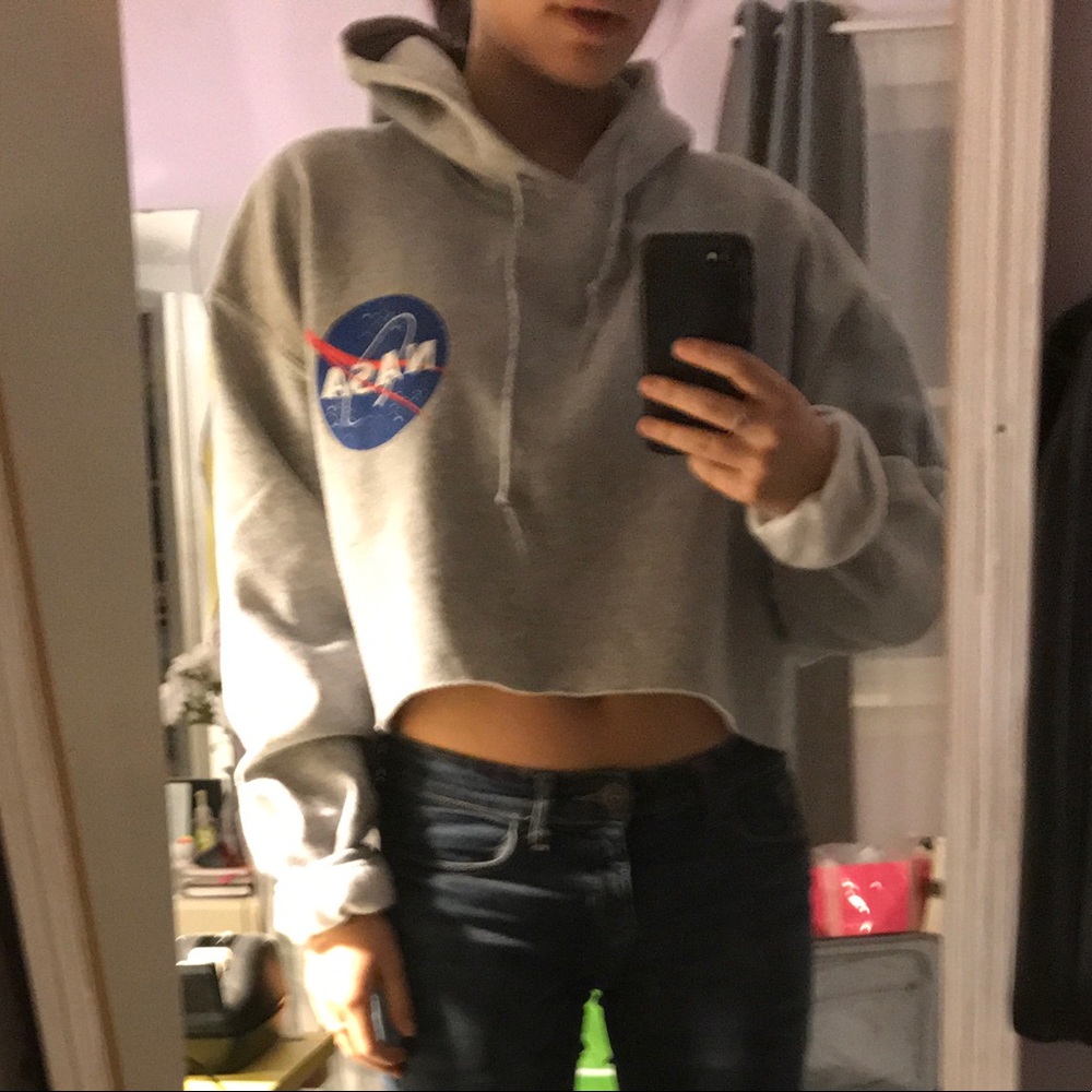 NASA cropped hoodie soft